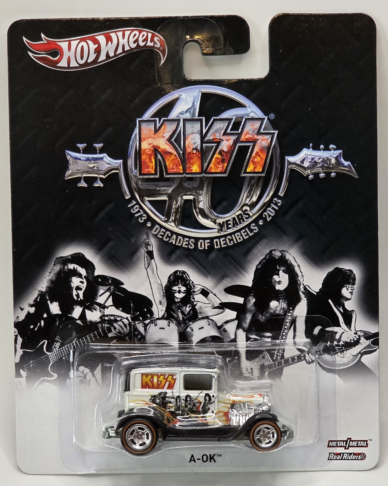 Hot Wheels Pop Culture KISS A-OK 1929 Ford 1:64 Diecast Real Riders Tires 1/64