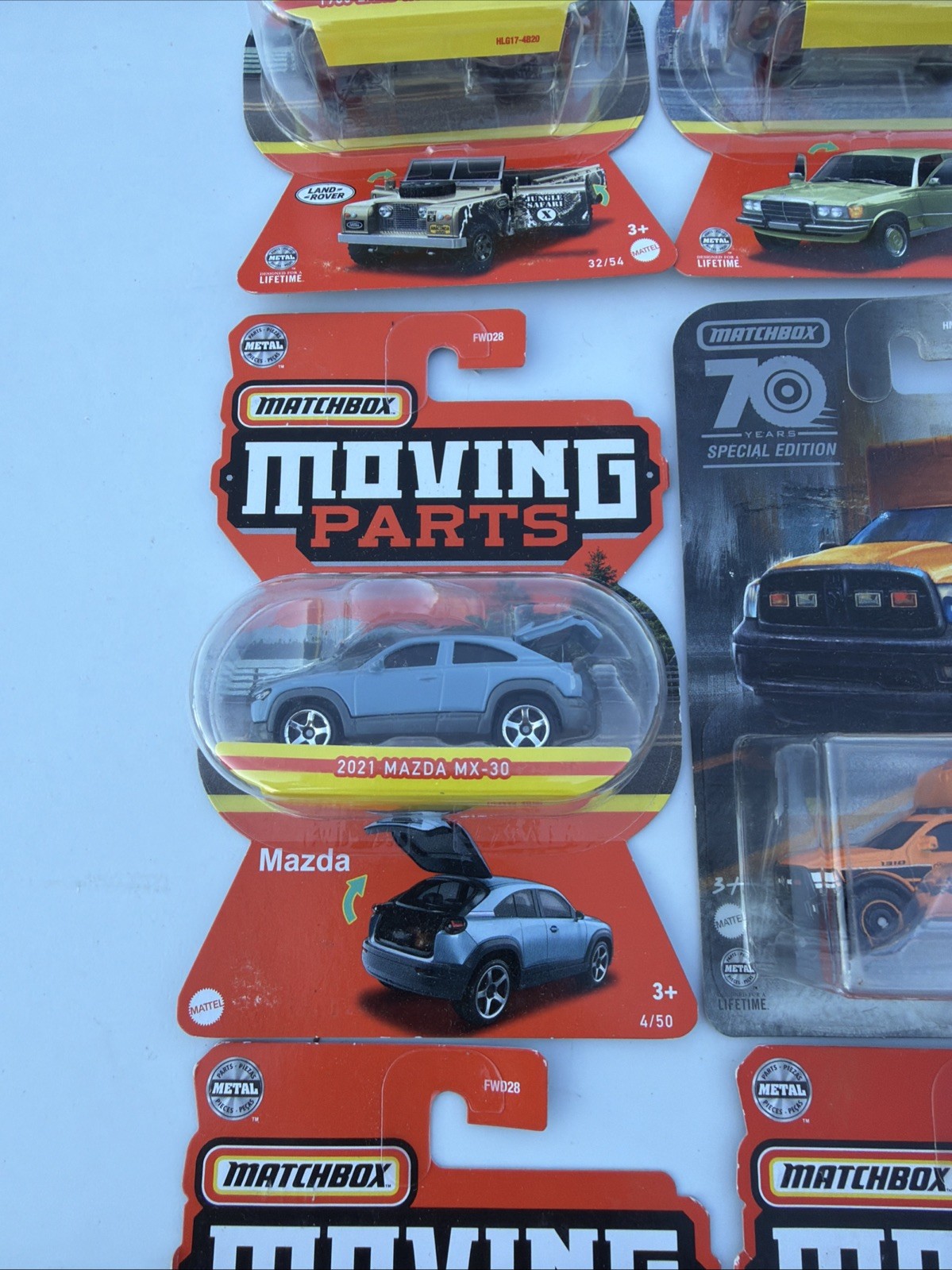 MATCHBOX MOVING PARTS LOT OF 12 CARS BMW Mazda Bentley Mercedes Land Rover Ram