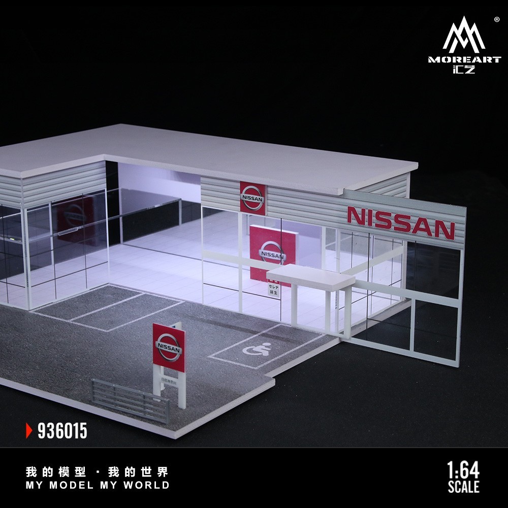 Diorama 1/64 Die-Cast Car Garage Model LED Car Exhibition Showroom Scene Gift US