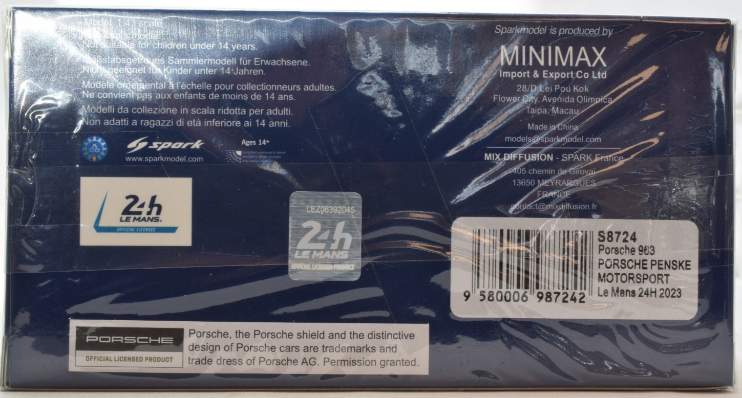 Spark Porsche 963 #6 – Penske Motorsport – 2023 24hr Le Mans 1:43 Car S8724