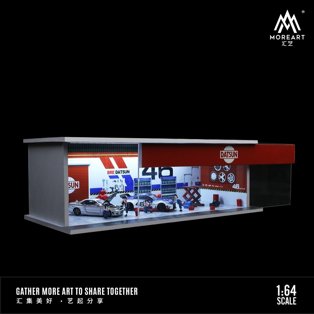 Diorama 1:64 Car Garage Model LED Lighting City Car Showroom Scene Display Model