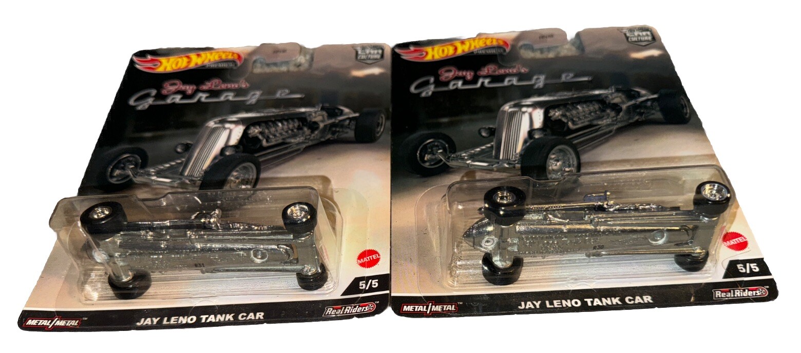 Lot Of 2 Hot Wheels Exotic Jay Leno Tank Car Real Ridders Metal Chassis Body New