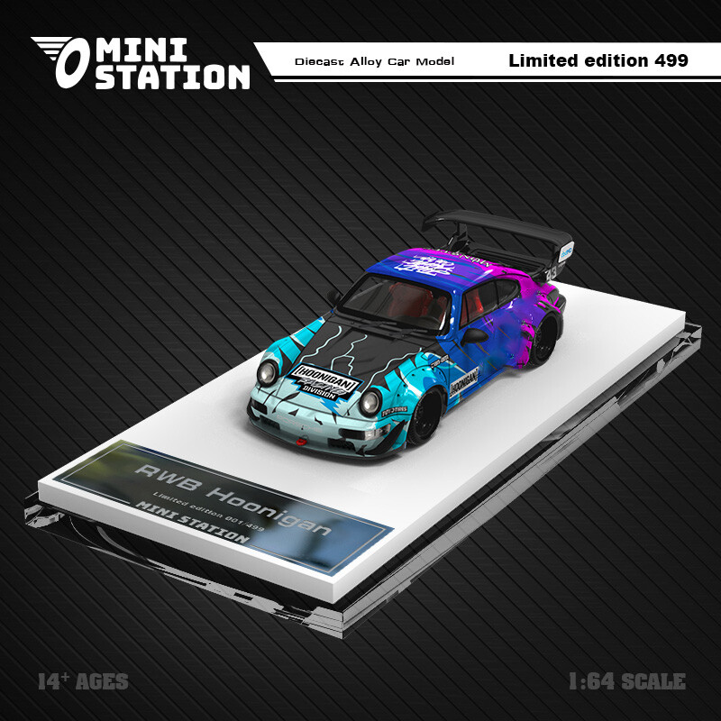 Mini Station 1:64 RWB964 / Targa 43 & T1 Van Block43 Trailer Set Model Car