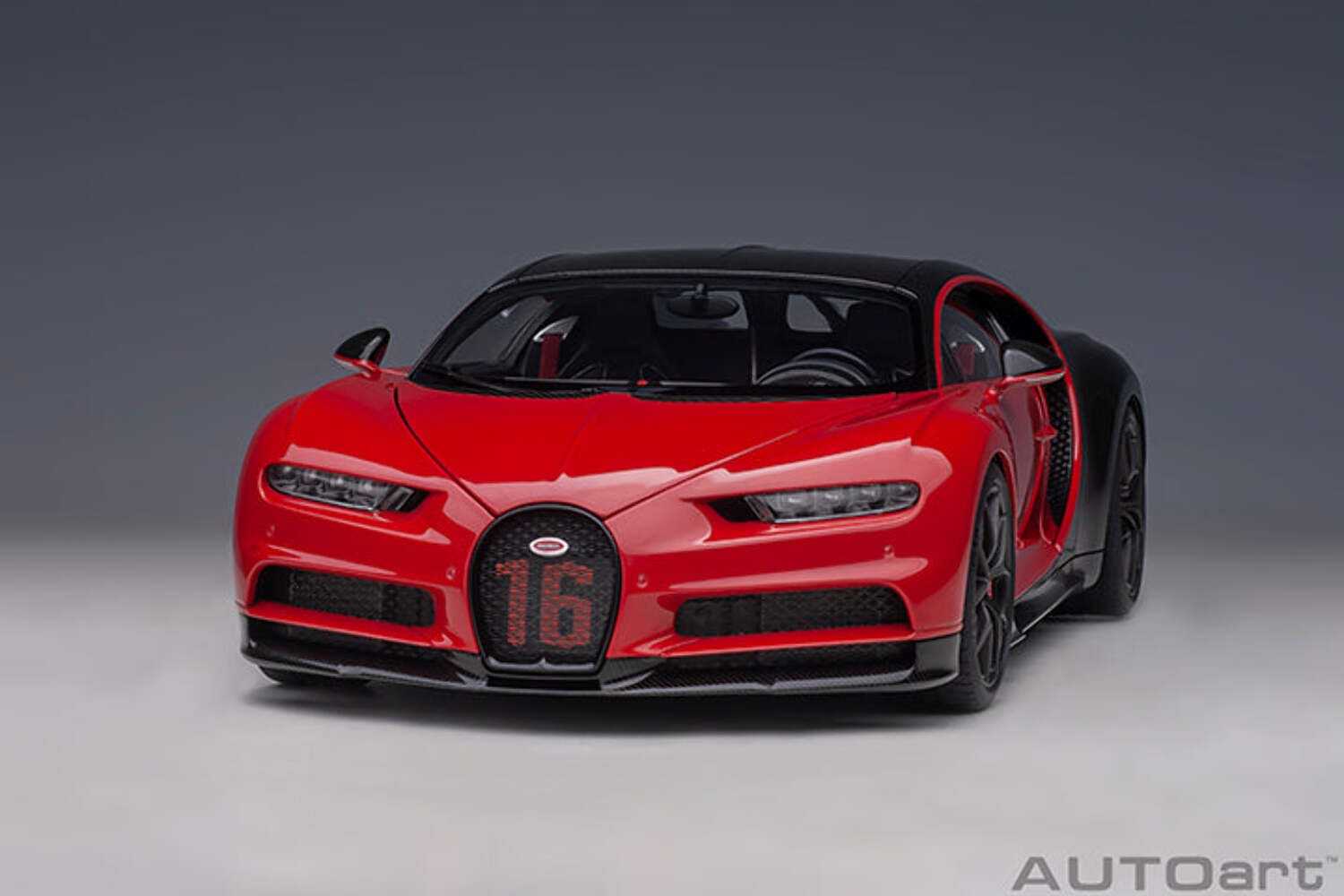 AUTOart 2019 Bugatti Chiron Sport Italian Red w/ Carbon Fiber 1:18 70996