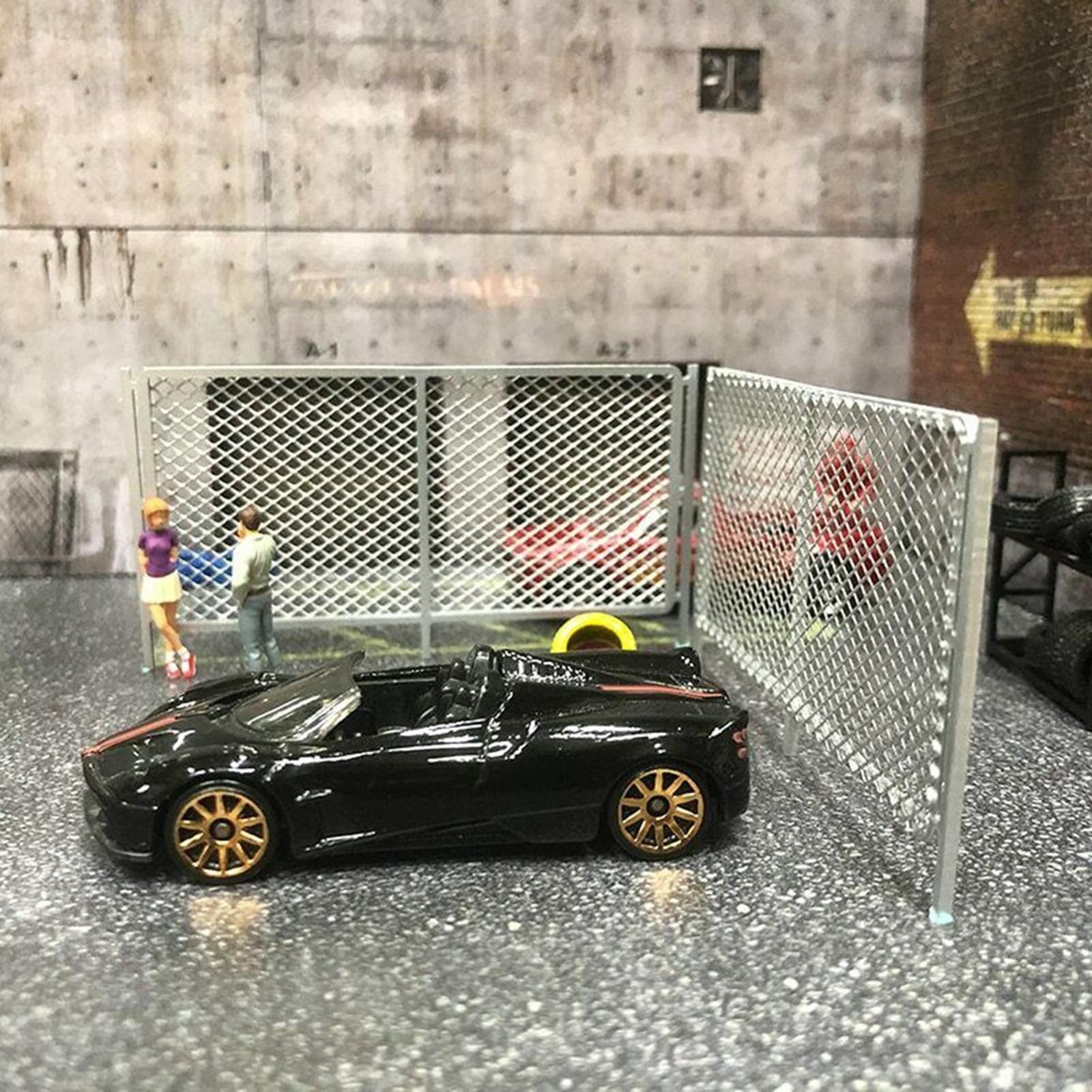 2Pcs 1/64 Fences Diorama DIY Car Model Toy Accessories Diorama Scenery Tools