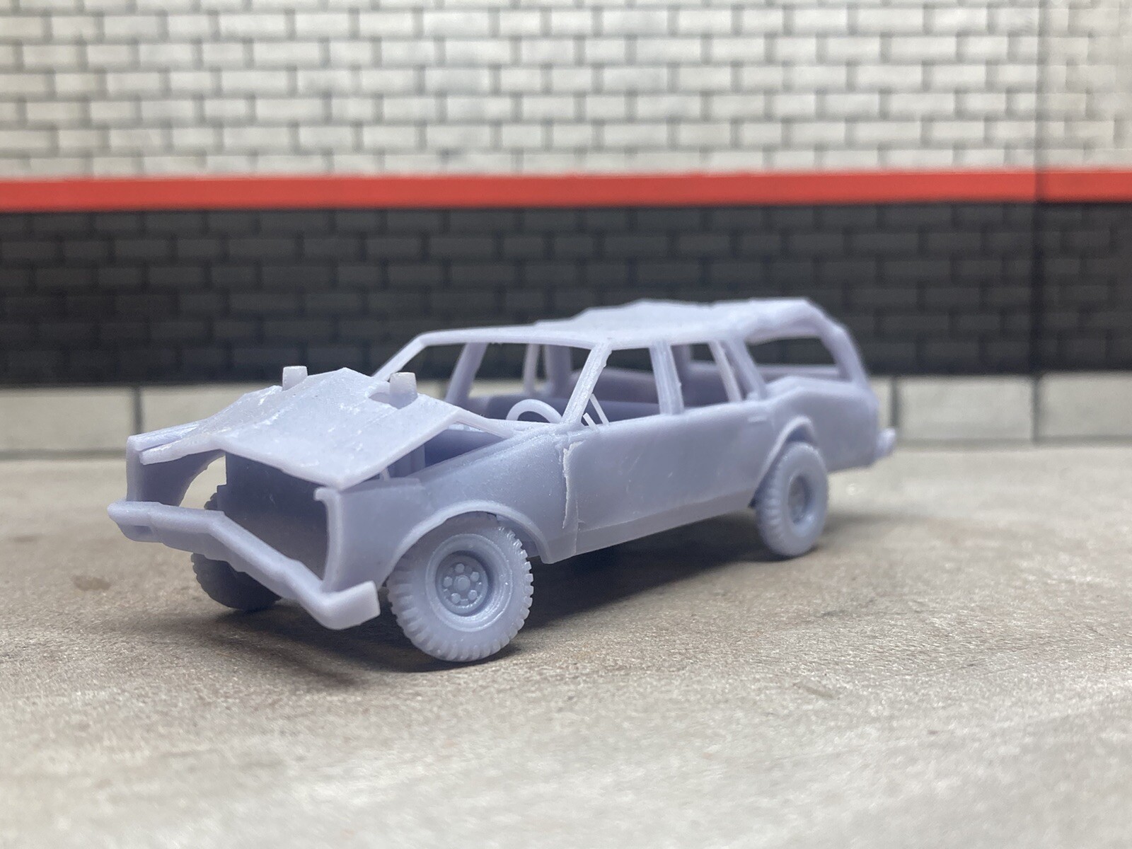1/64 Scale 3D Printed Chevy Wagon Demolition Derby Demo Car For Diecast Diorama