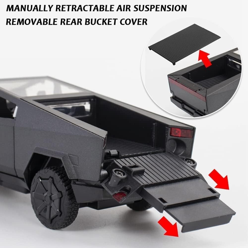 1/32 Scale Tesla Pickup Truck Alloy Car Model Diecast Metal with Sound Light