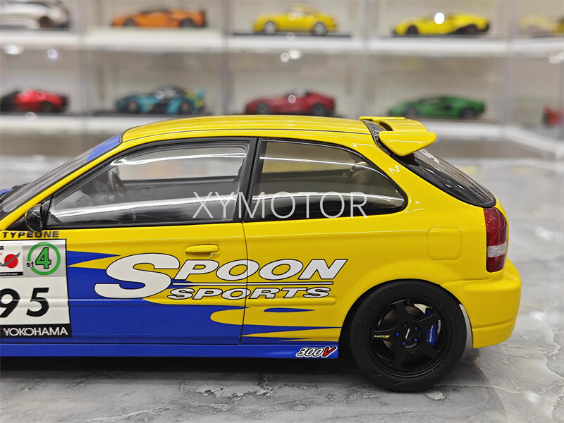Motorhelix 1/18 Honda Civic Type R EK9 spoon #95 Model Car Gifts Collection