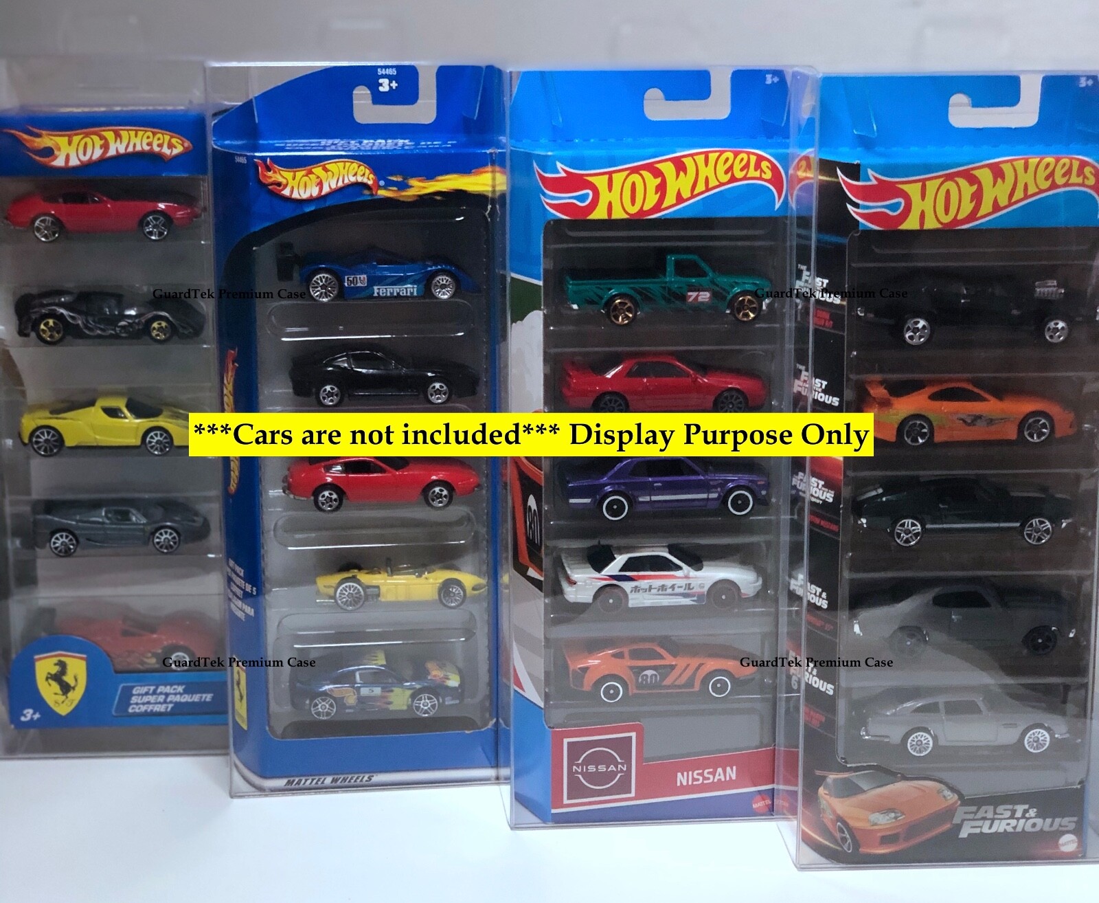 Guardtek Protector Case Display Fits Hot Wheels Nissan 5 Pack Box Set (5 pcs)