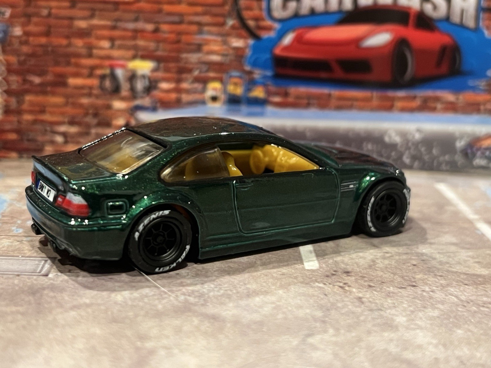 Hot Wheels BMW M3 E46 Green Power Trip Custom Real Rider Wheel Swap