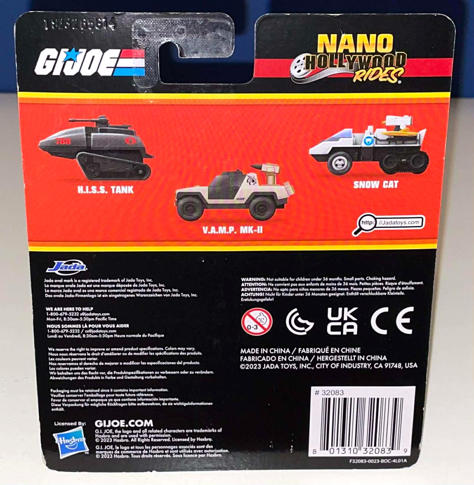 Jada Nano Hollywood Rides GI JOE 1:87 Diecast 3 Pack MOC VAMP Snow Cat HISS Tank