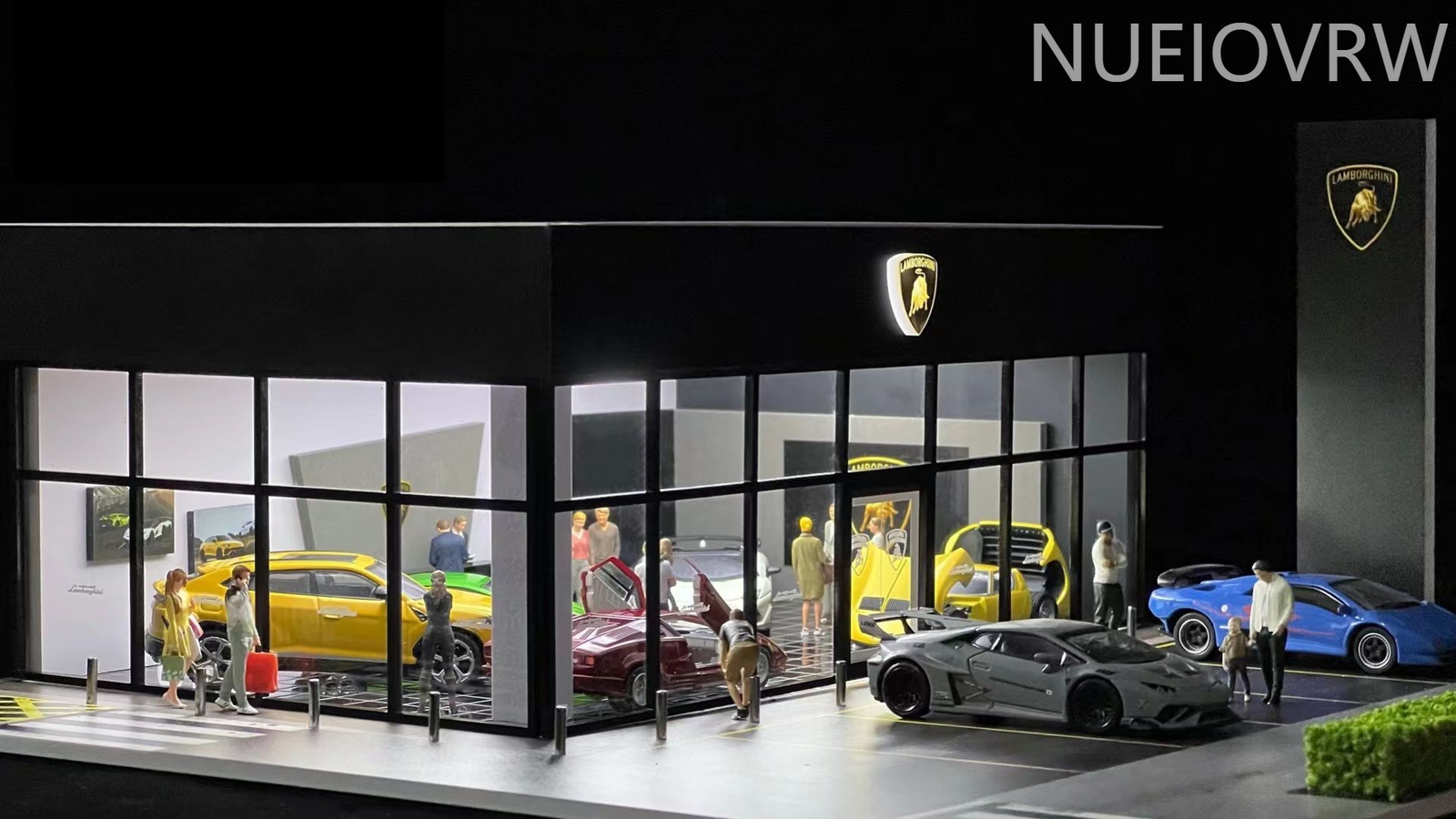 1/64 Scale Diorama Car Garage Model Backdrop Car Parking Lot Display Scene Model