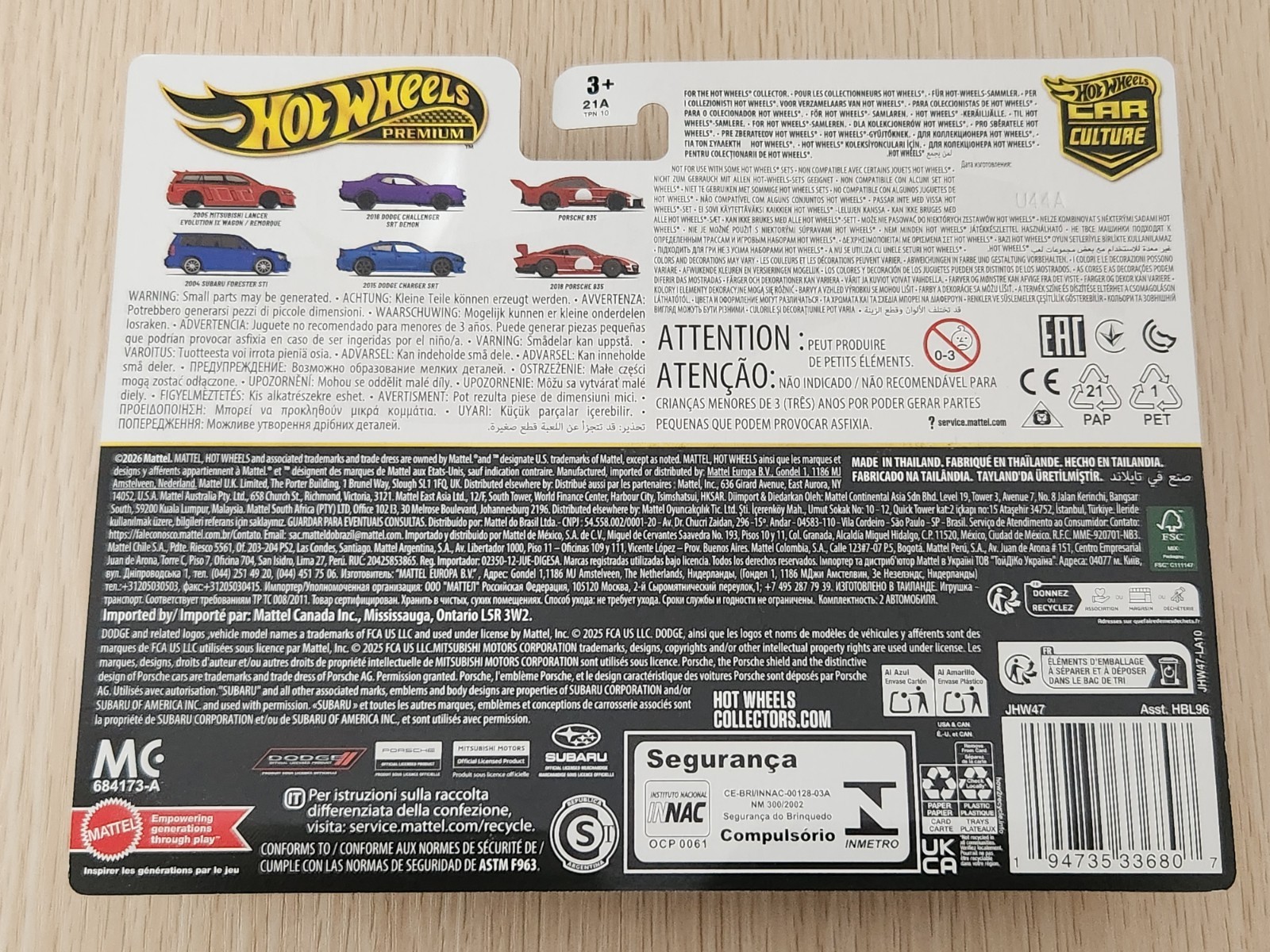 Hot Wheels 2018 Dodge Challenger & 2015 Charger SRT 2-Pack Premium Car Culture