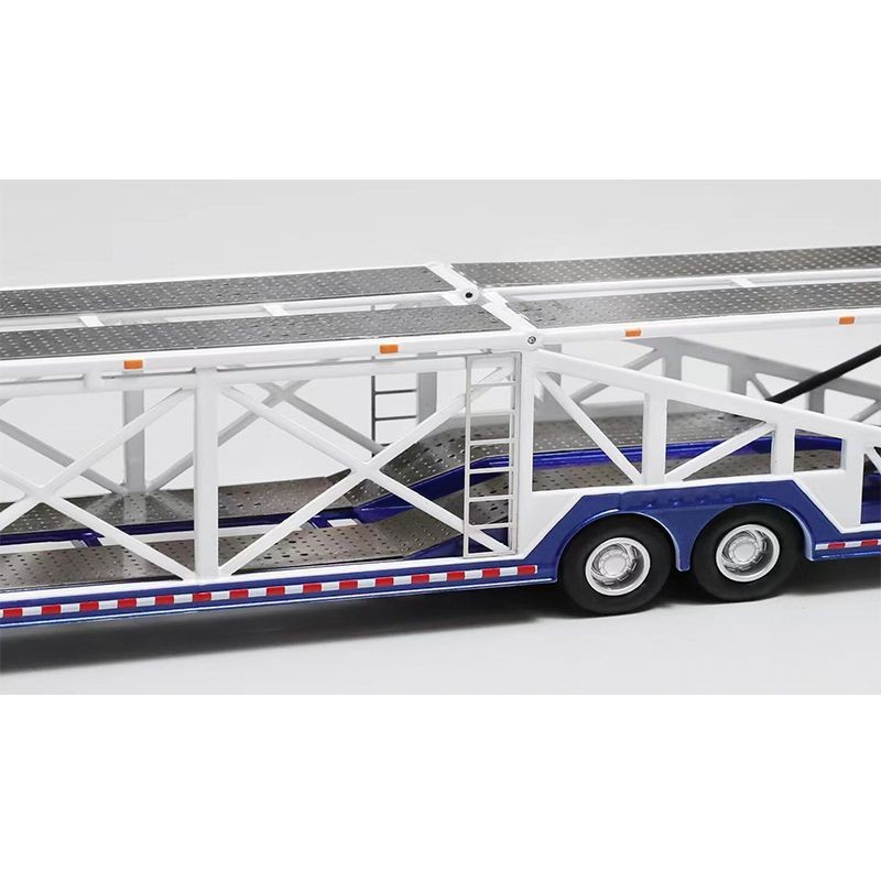GCD 1:64 Diecast Car Carrier Trailer 10-Unit Loading Black Blue Metal Model