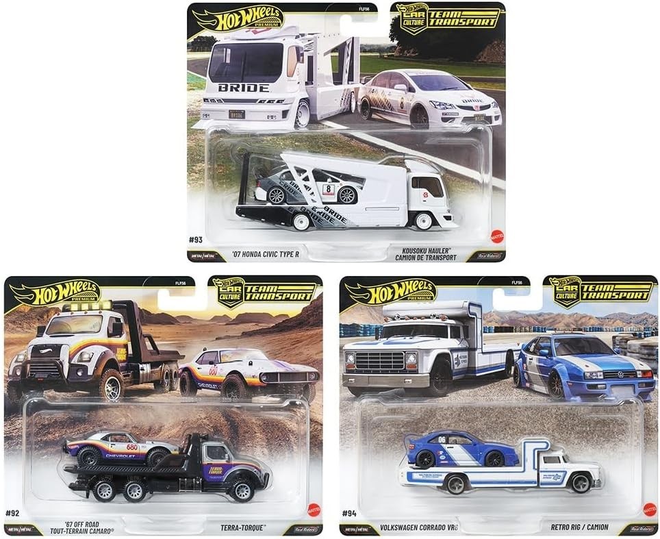 Hot Wheels 2026 Car Culture Team Transport L Set of 3 Cars, 1:64 FLF56-957L