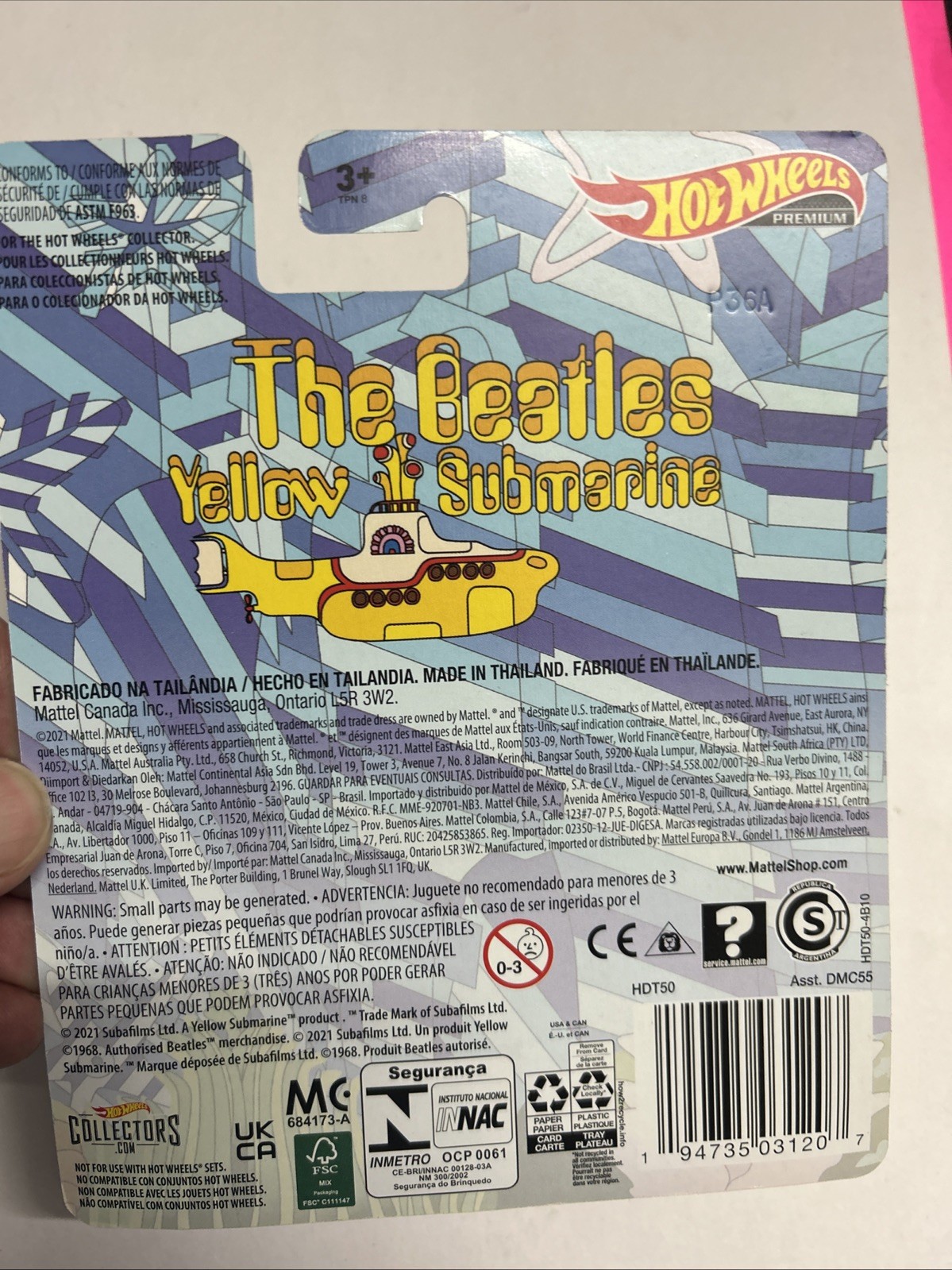 Hot Wheels The Beatles Yellow Submarine Real Riders Premium Mattel