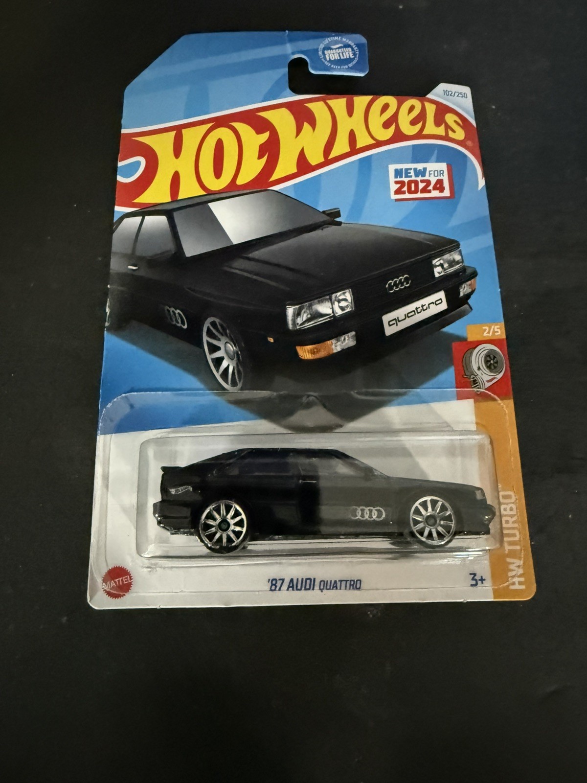 Hot Wheels 2024 HW Turbo 2/5 Black ‘87 Audi Quattro New For 2024