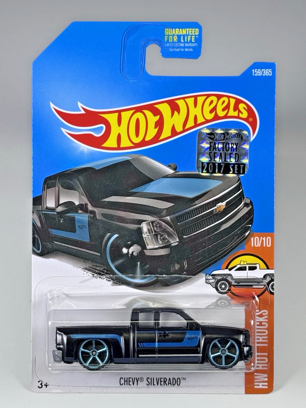 Hot Wheels Chevy Silverado Black HW Trucks 10/10 Factory Sealed Sticker