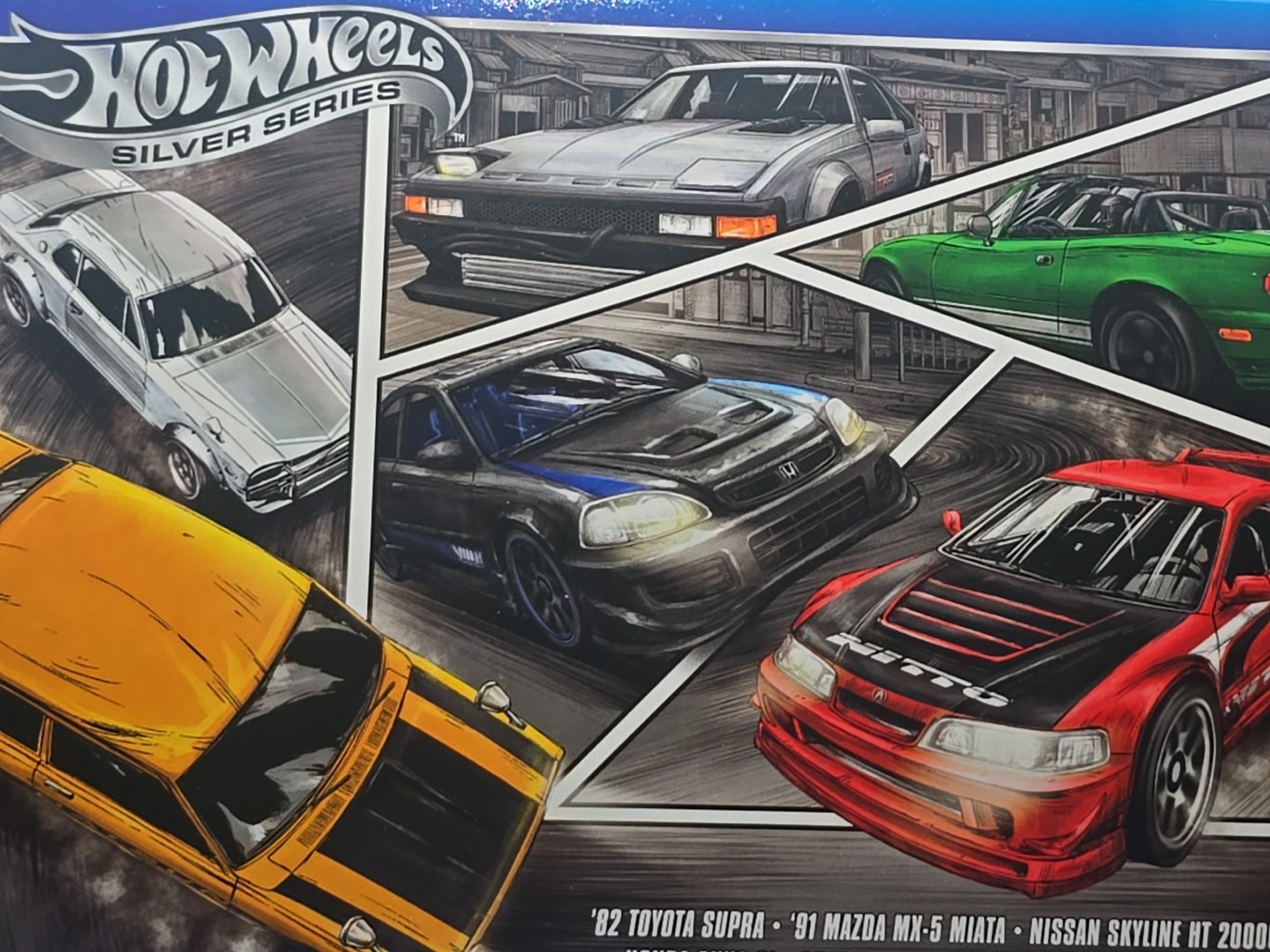 Hot Wheels JDM Silver Series 6 Pack Set Supra Skyline Civic Nissan Honda Toyota