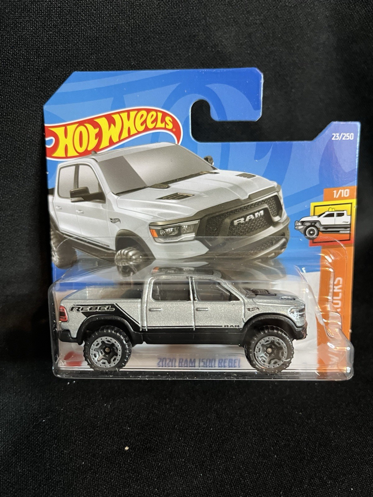 Hot Wheels 2020 Ram 1500 Rebel 1:64 Silver Black Short Card Hot Trucks