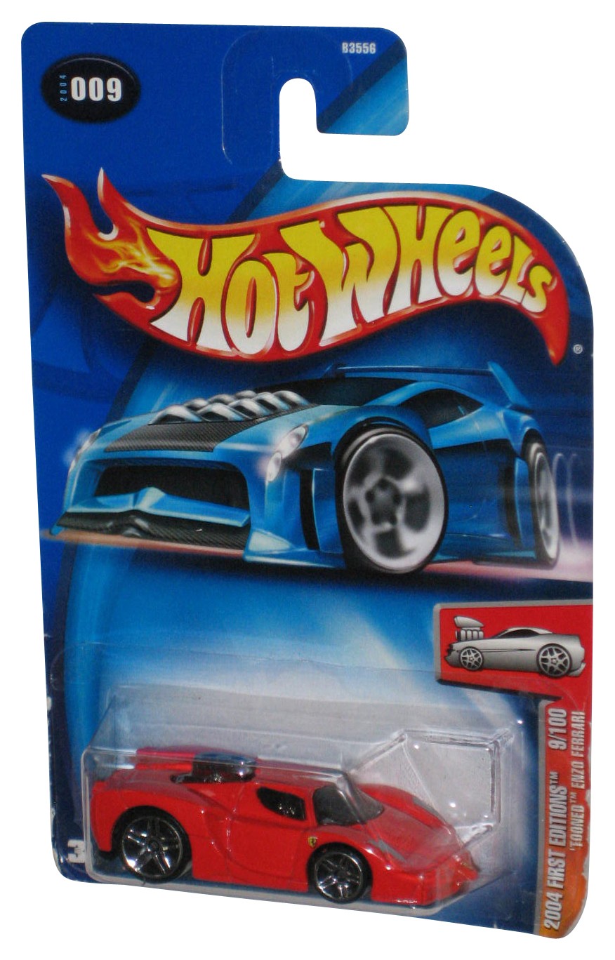 Hot Wheels 2004 First Editions 9/100 (2004) Red Tooned Enzo Ferrari Car #009 –