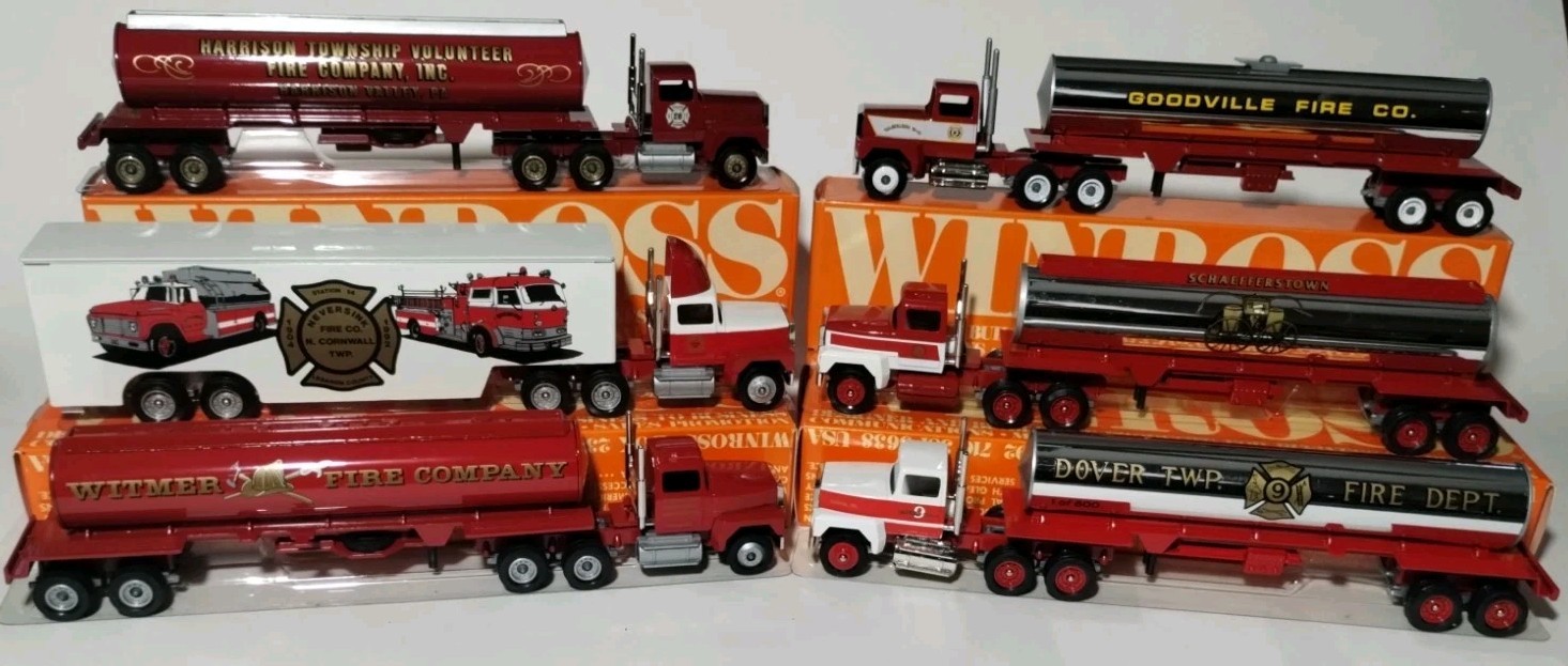 Lot of 17 Pennsylvania Fire Equipment Winross Semi Mack Trucks Tankers …