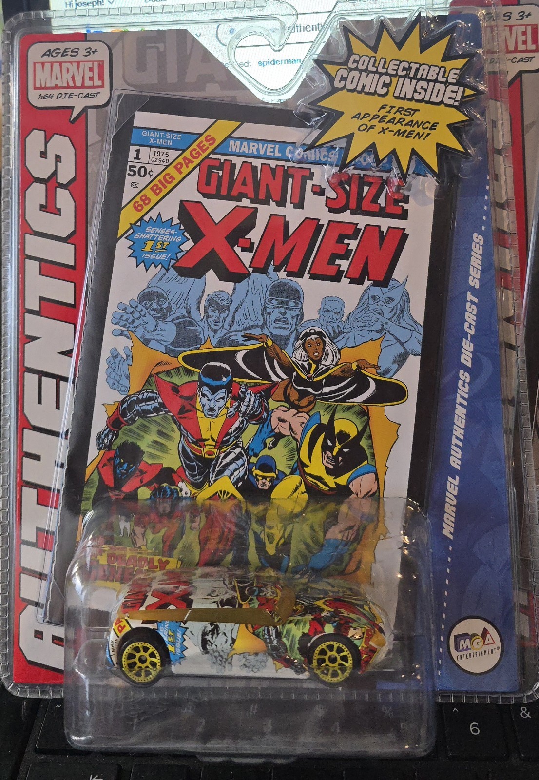 Marvel Authentics MGA Comic Diecast Spider-Man Iron Man X-Men Hulk Car Set Of 4