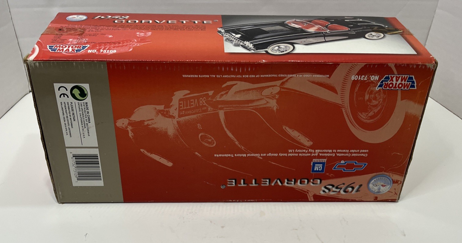Motor Max 1958 Chevrolet Corvette N.73109 Die Cast 1/18 14x6x5 New