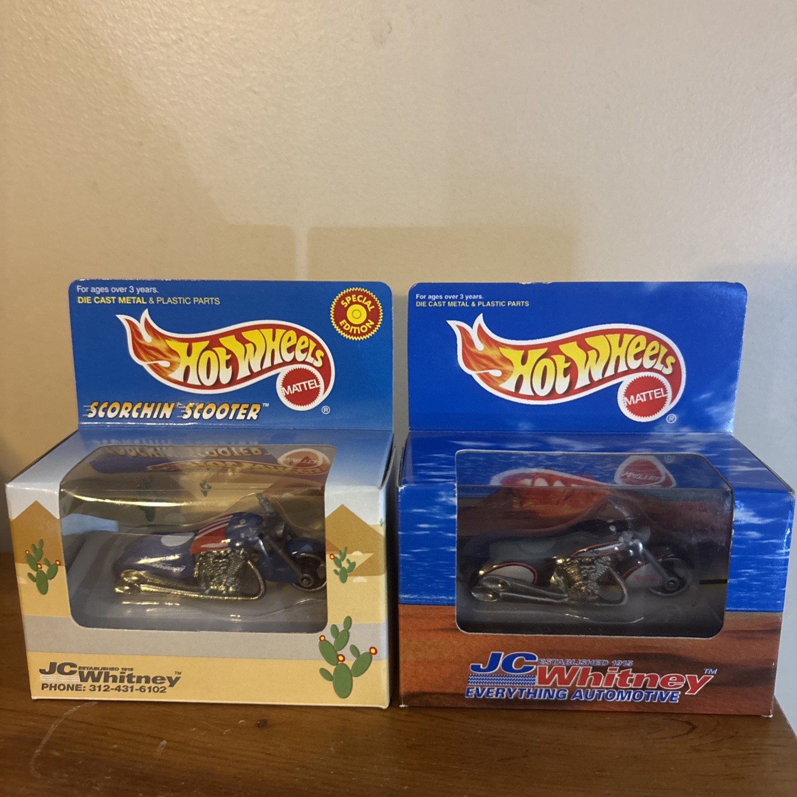 Hot wheels JC Whitney 1997 &1999 Scorchin Scooter’s