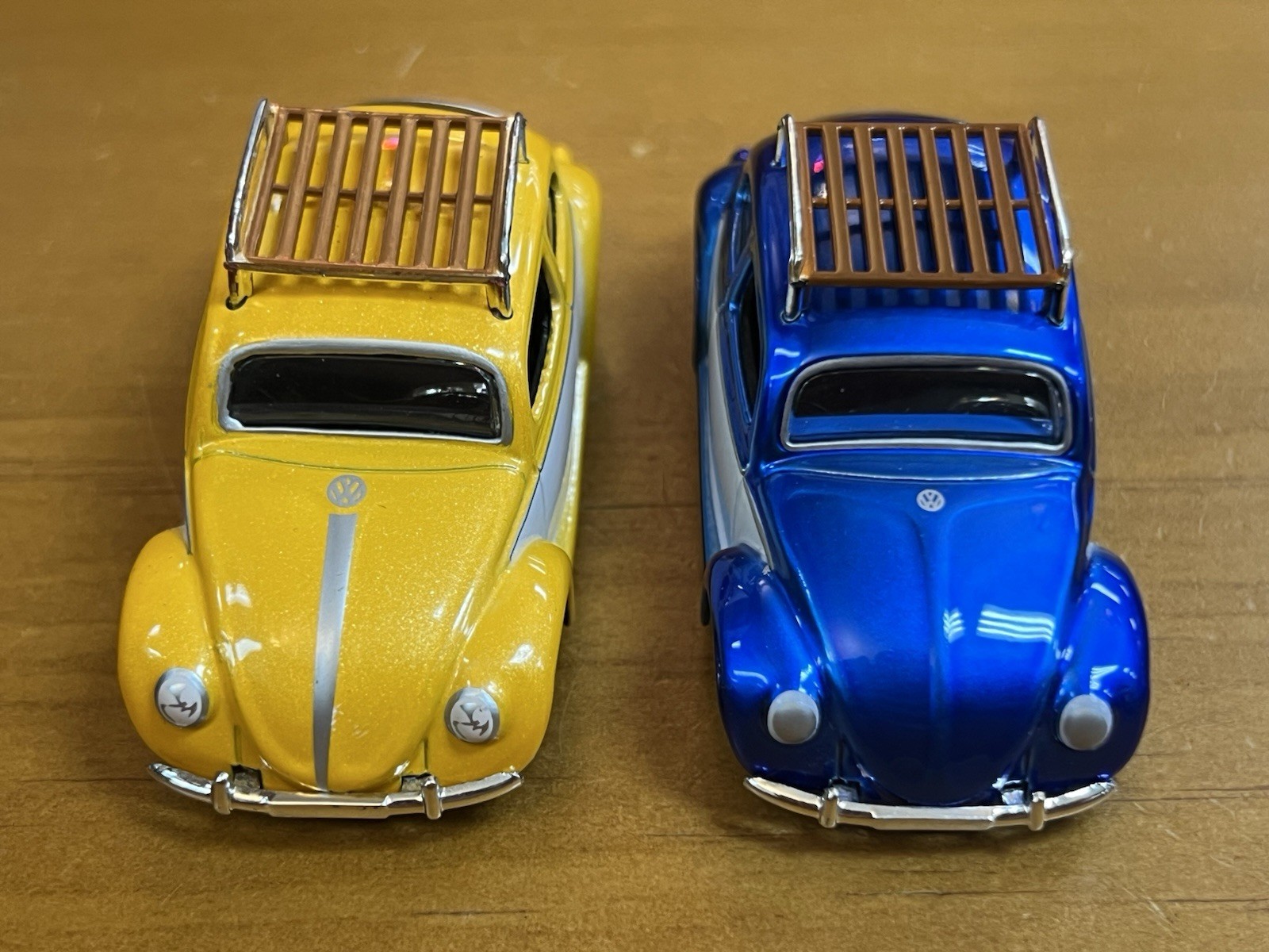 Jada 1:43 Scale? Diecast VW Beetle Cars a Blue and a Yellow 3″