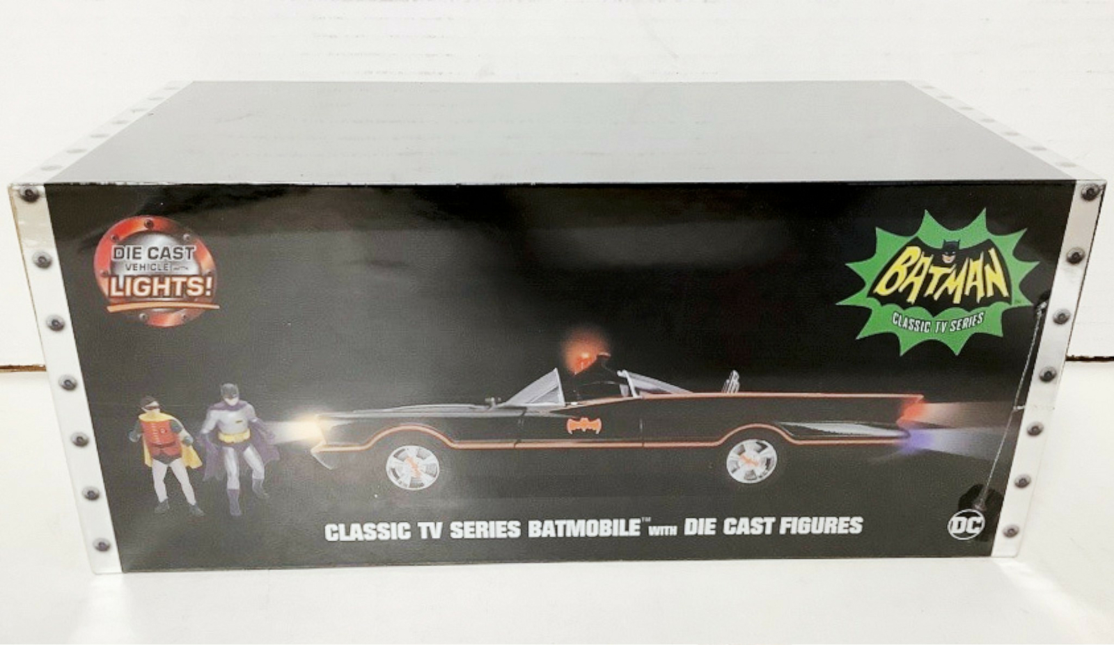 NEW Jada 98625 Batman Classic 1966 TV BATMOBILE 1:18 Vehicle w/ Lights & Figures