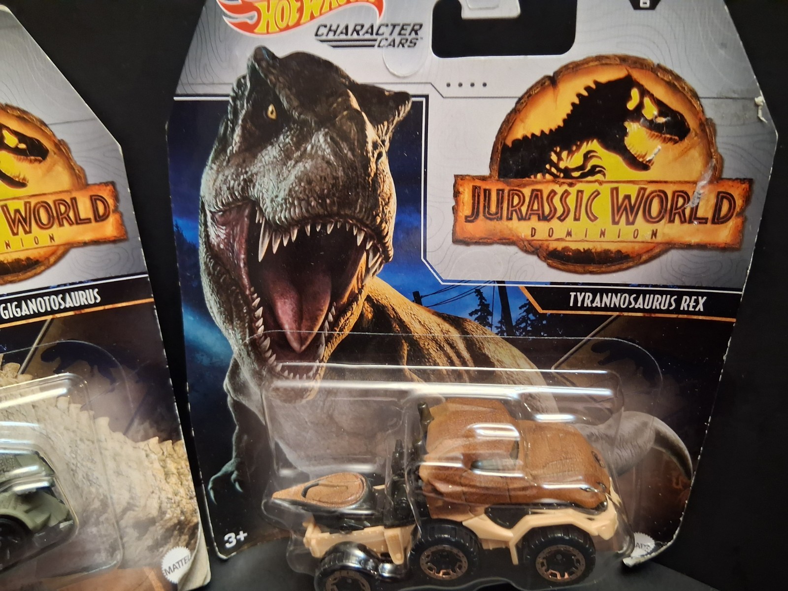 2022 Hot Wheels Jurassic World Dominion Dinosaur Character Car lot of 3 Cars