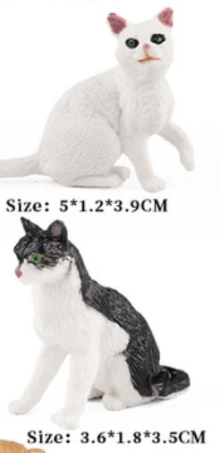 Two (2) Cats 1:18 SCALE Diorama Hard Plastic hand painted NEW !