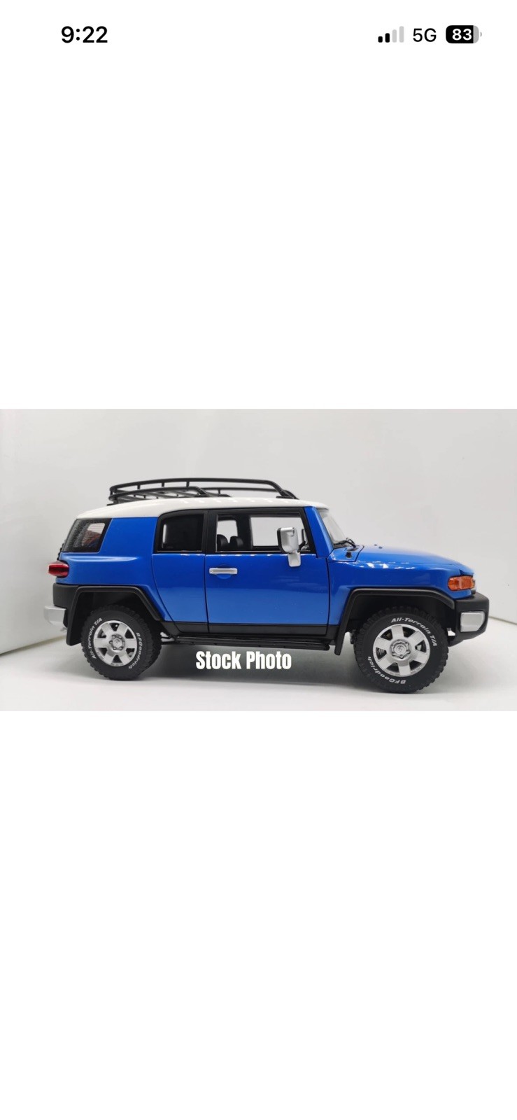1/18 AutoArt Toyota FJ CRUISER- Rare Blue- Dealer Edition With COA