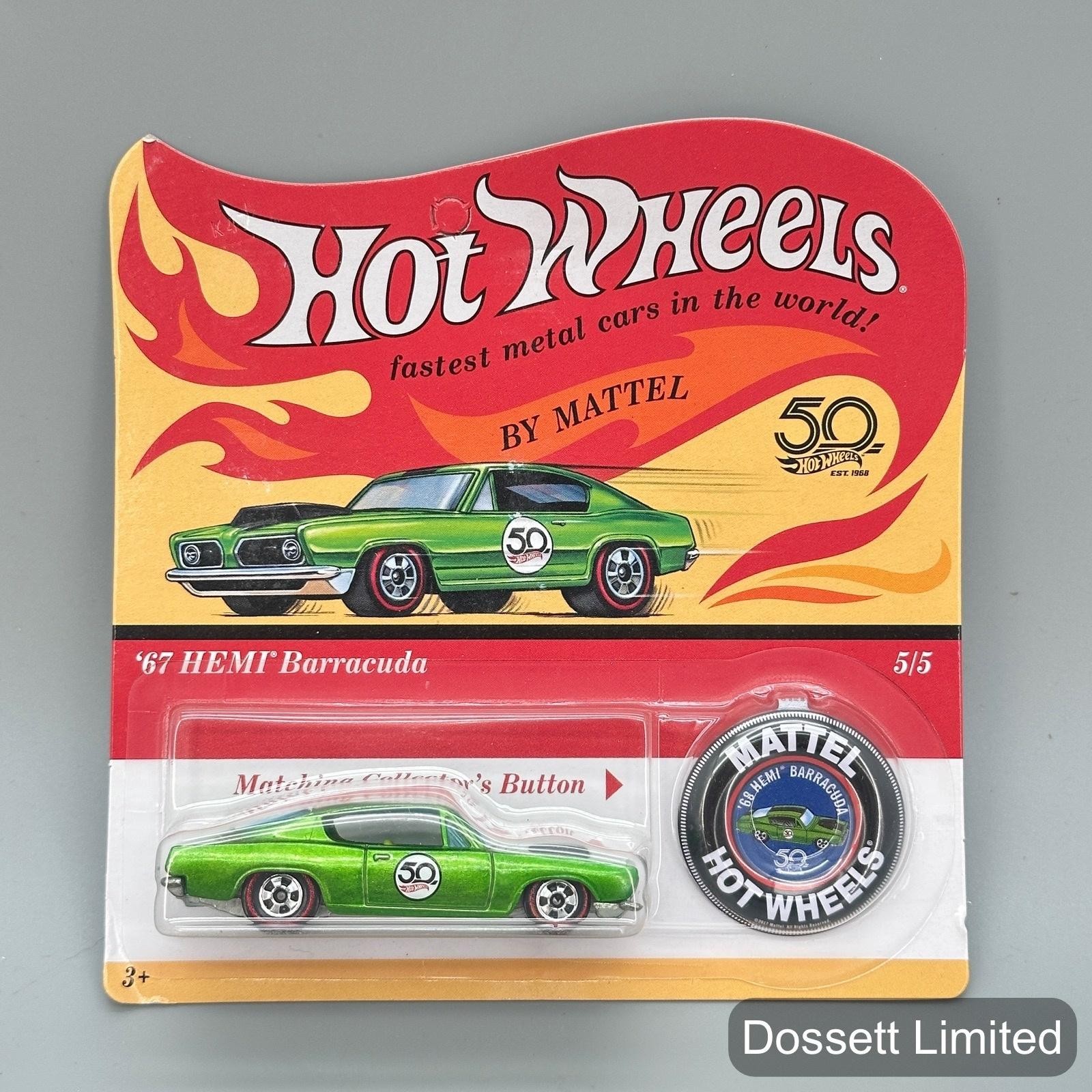 Hot Wheels 50th Anniversary Originals Redline Set of 5 Cars Buttons FTX83 2017