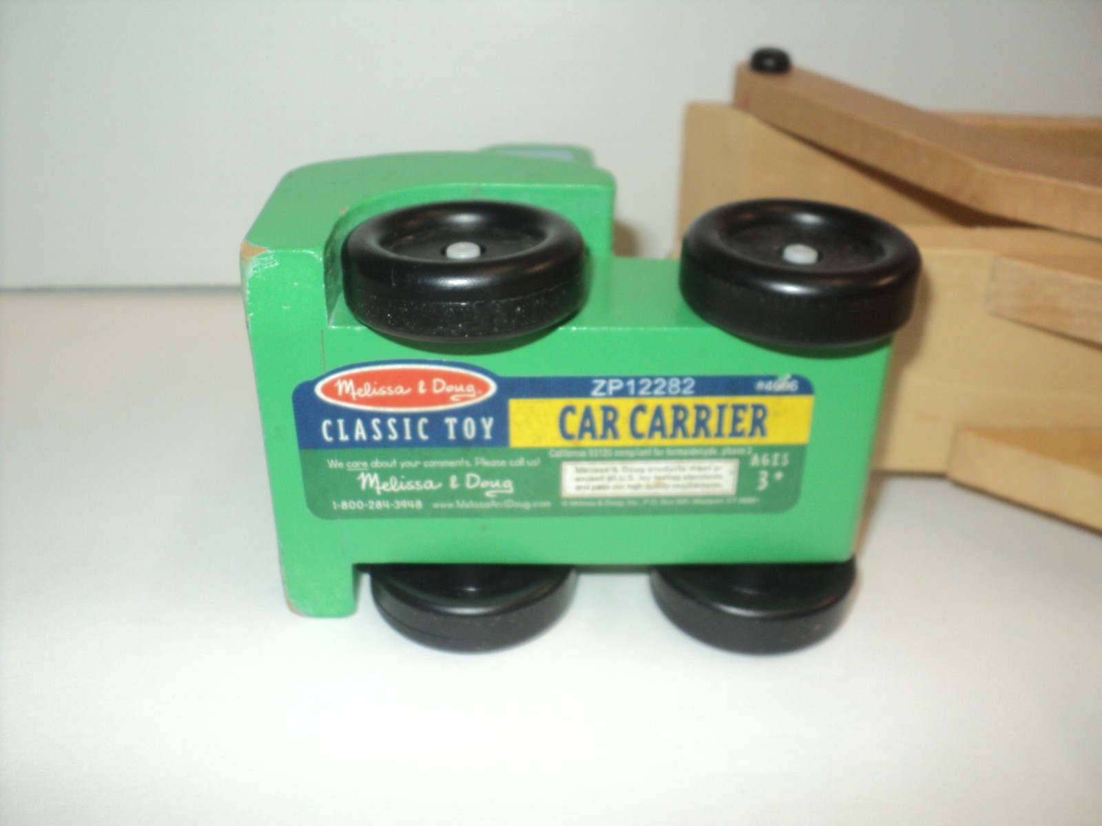 Melissa & Doug Car Carrier Classic Toy Wooden Truck & 2 Cars #4096 Wood