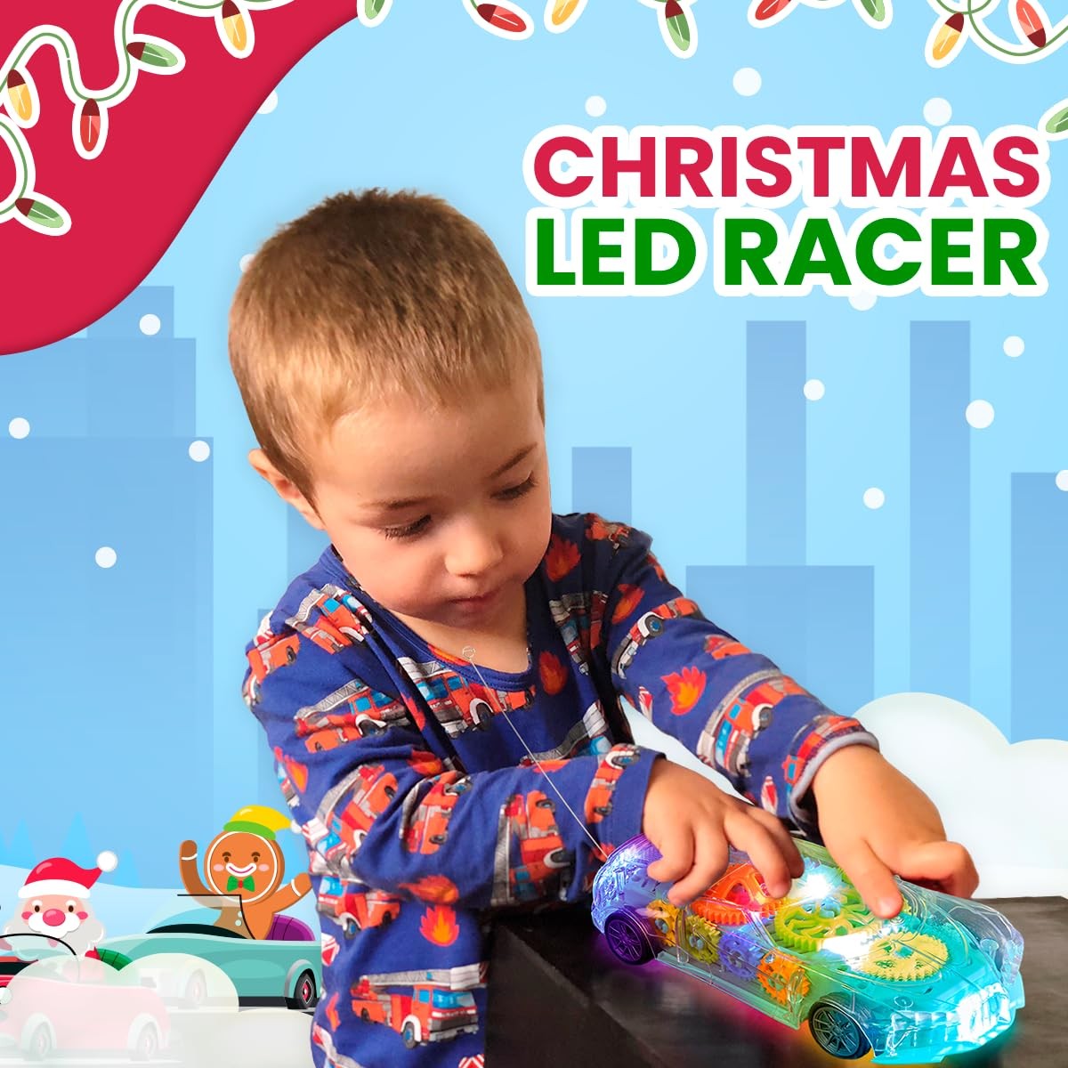 Light-Up Transparent Car Toy, Toys for Autistic Kids Ages 3-5 Sensory Toy