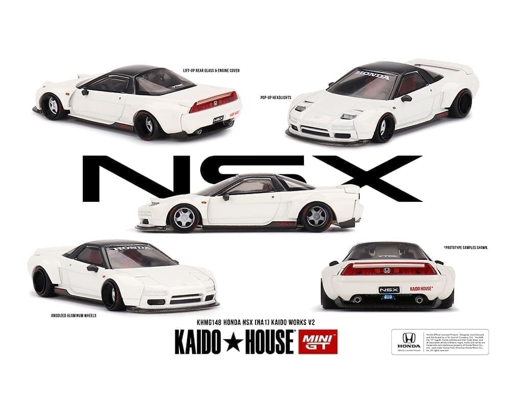 Kaido House x Mini GT 1:64 Honda NSX (NA1) Kaido WORKS V2 White KHMG148