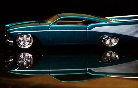 57 Chevy Classic Custom Concept Hot Rod Race55Promo Car Carousel BLU 124 118 112