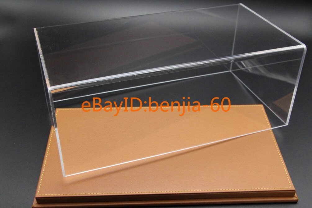 Acrylic Display case show case With black PU Leather Base For 1/18 Car Model New