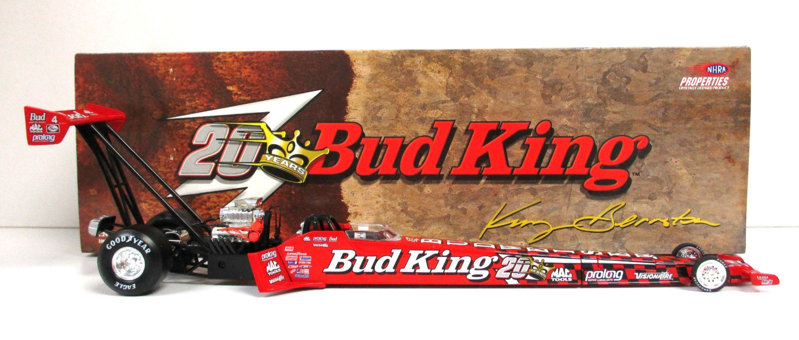 ACTION KENNY BERNSTEIN BUDWEISER KING 20TH ANNIVERSARY TOP FUEL DRAGSTER 1/24