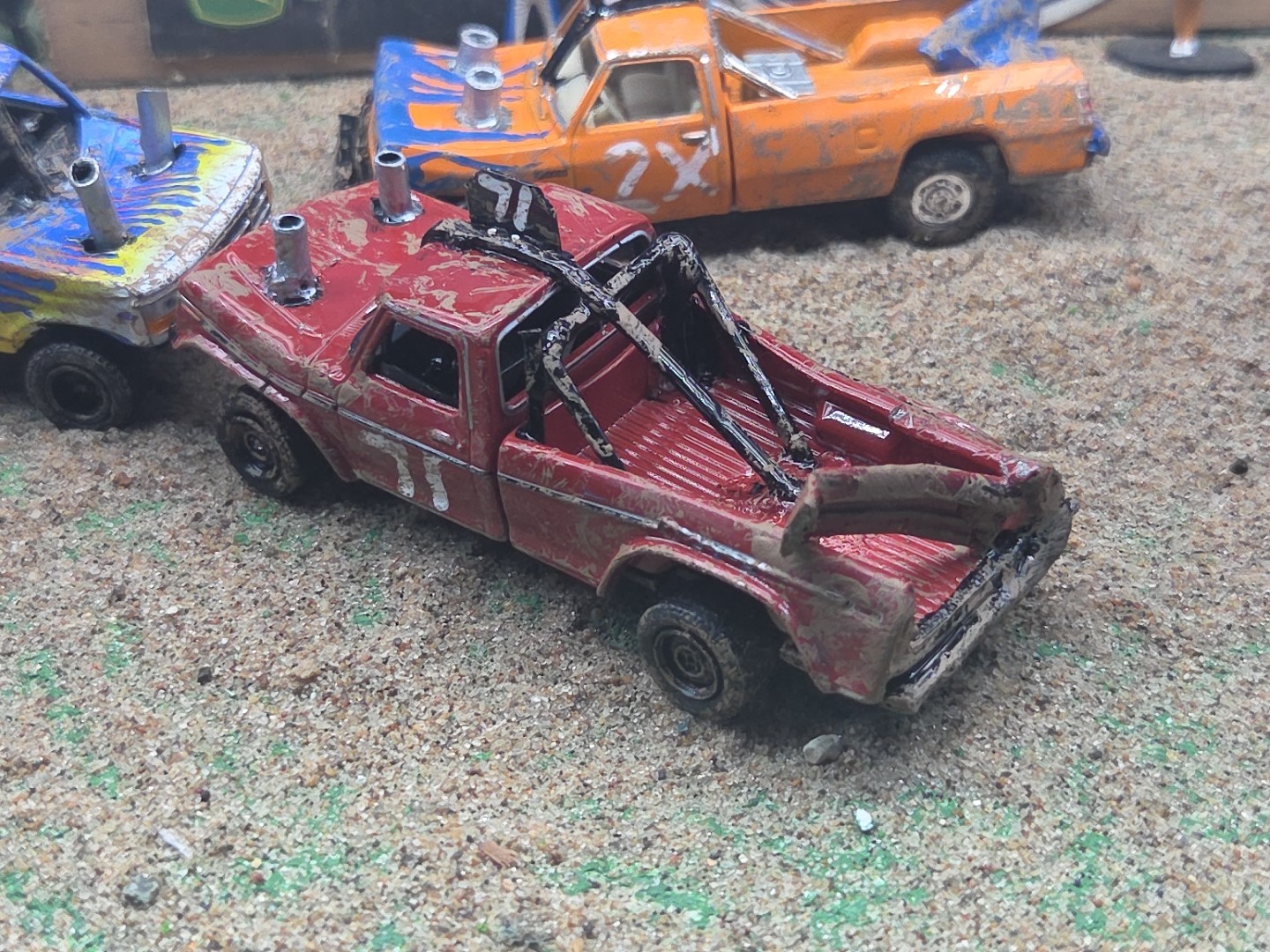 DEMO DERBY CUSTOM DEMOLITION Truck #71 1979 FORD F250 1/64 Junk Yard RANGER XLT
