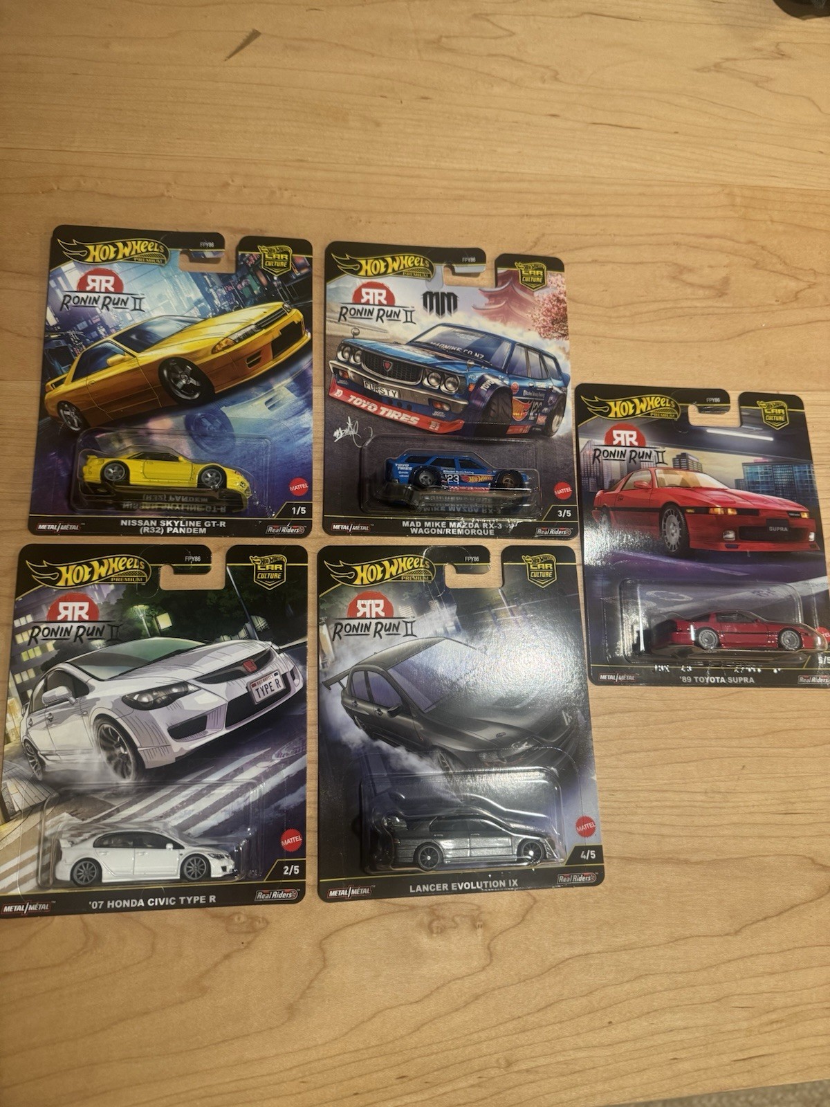 Hot Wheels 2025 Ronin Run II Car Culture M Set Of 5 Cars Premium