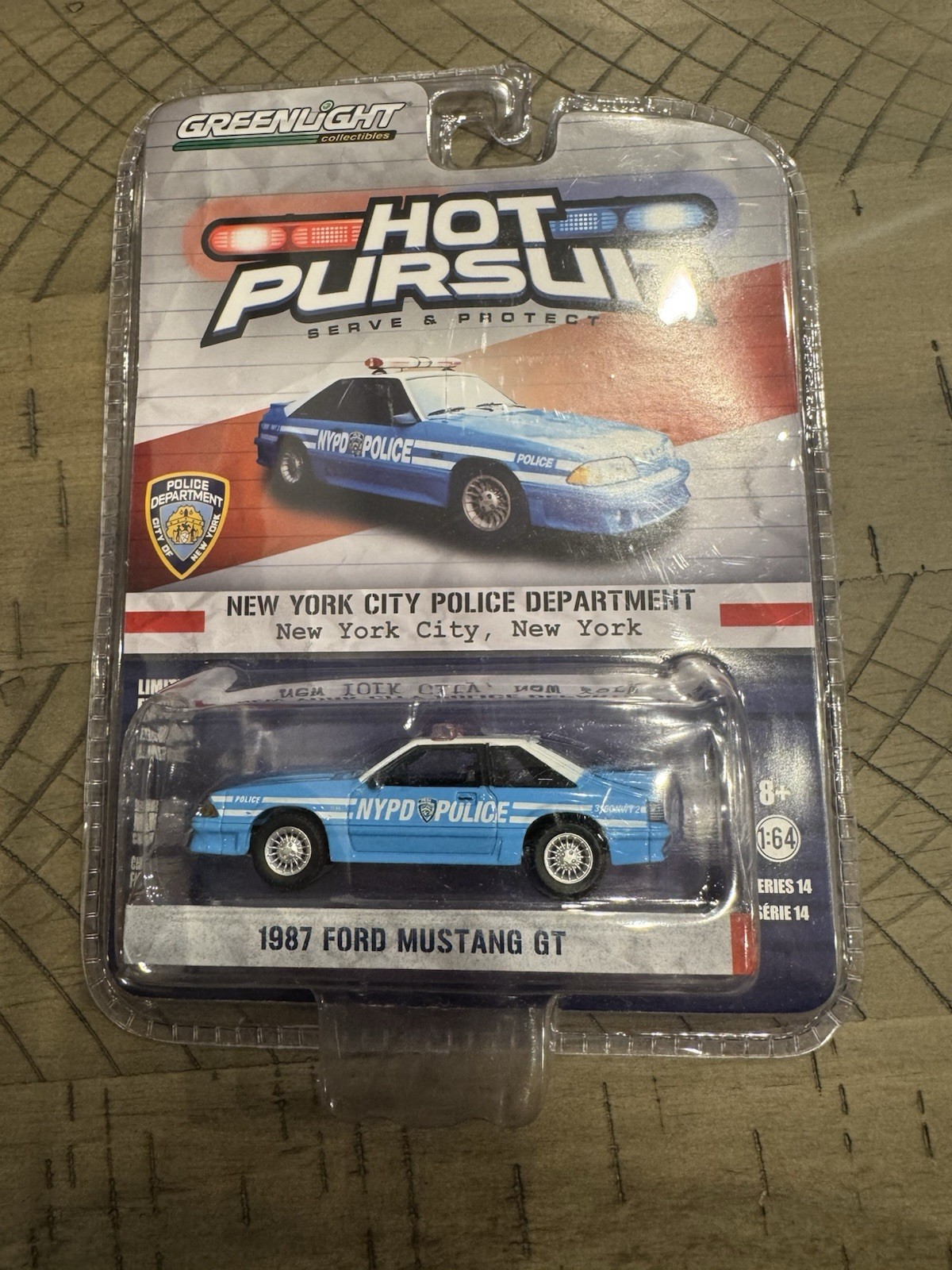 Greenlight NYPD 1987 Ford Mustang GT Hot Pursuit New York City Police Department