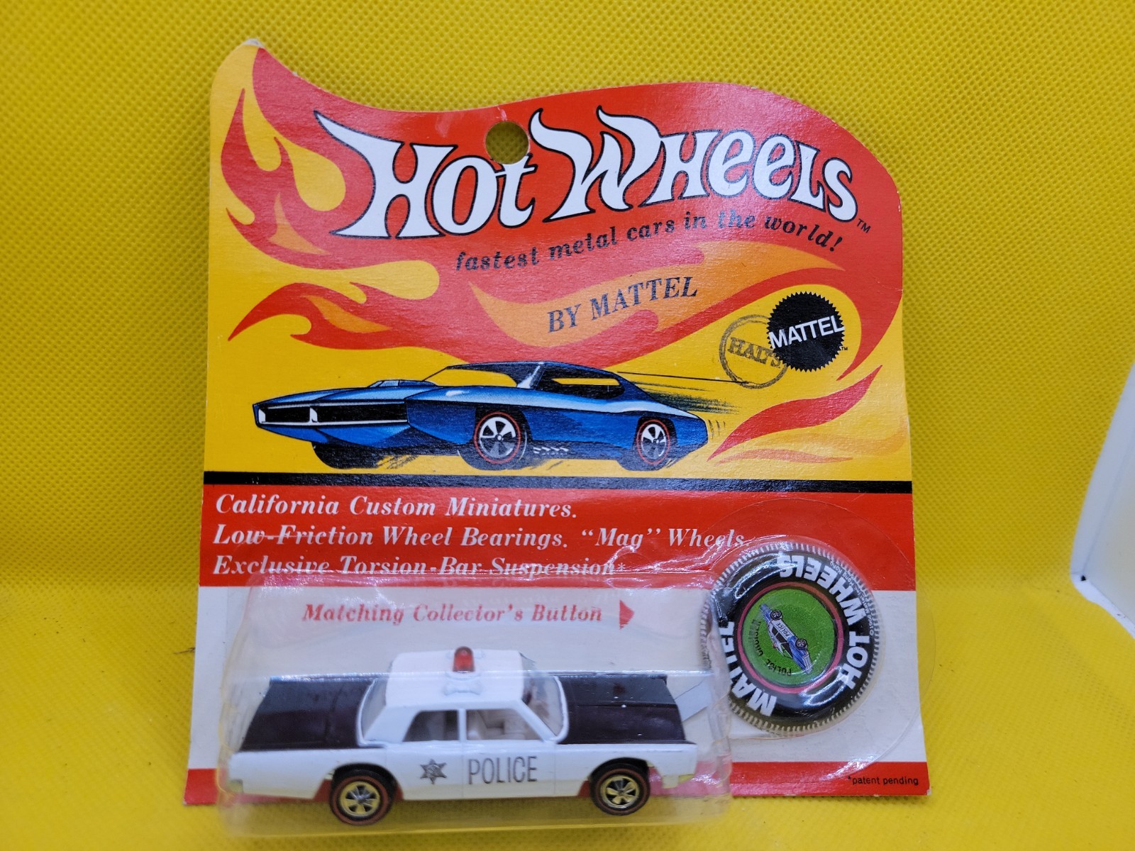 Hot Wheels Red Lines Police Cruiser on Card WIth Protector