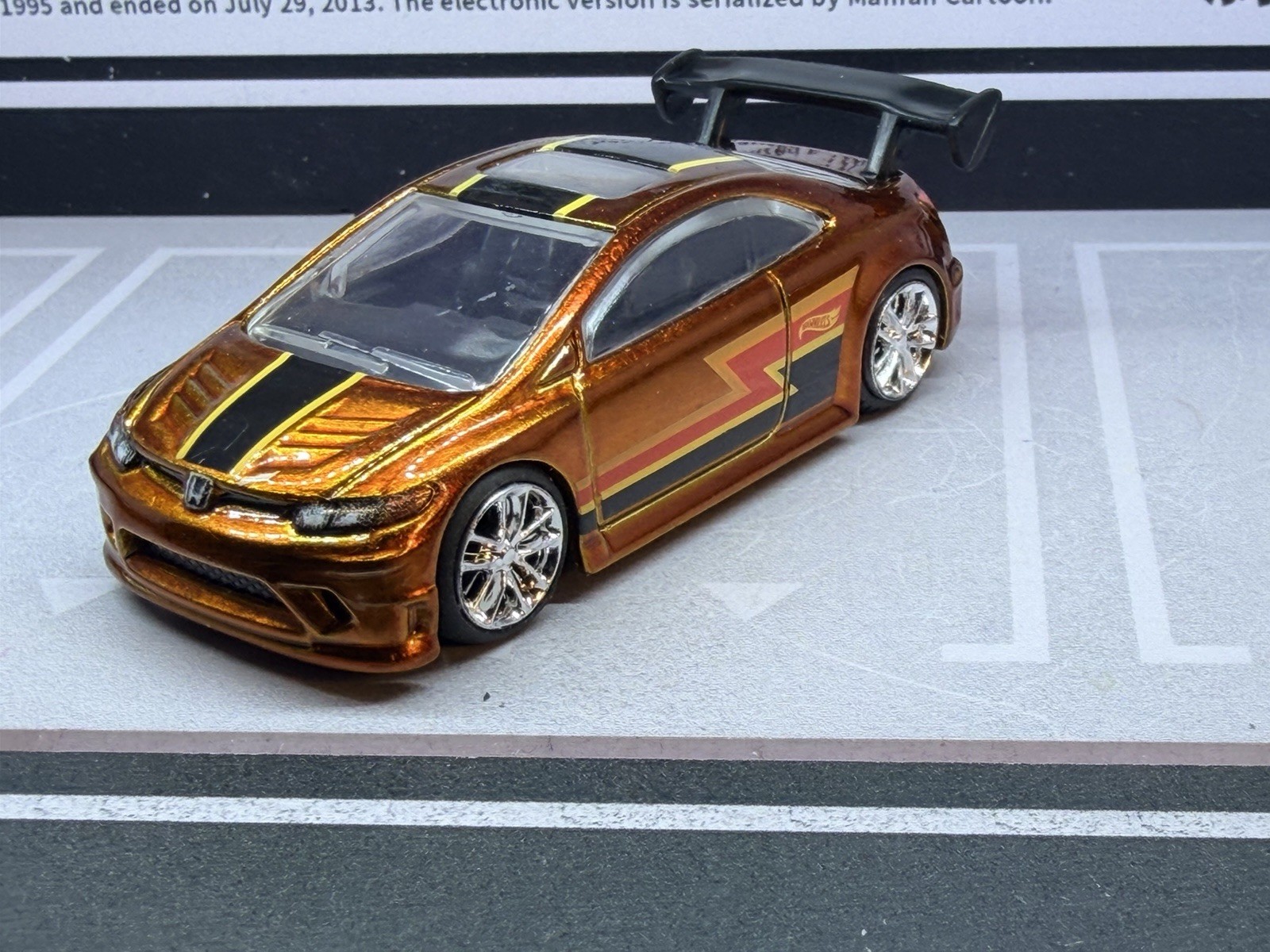 CUSTOM Orange 2006 Honda Civic Si • Real Riders 2025 Hot Wheels wheel swap
