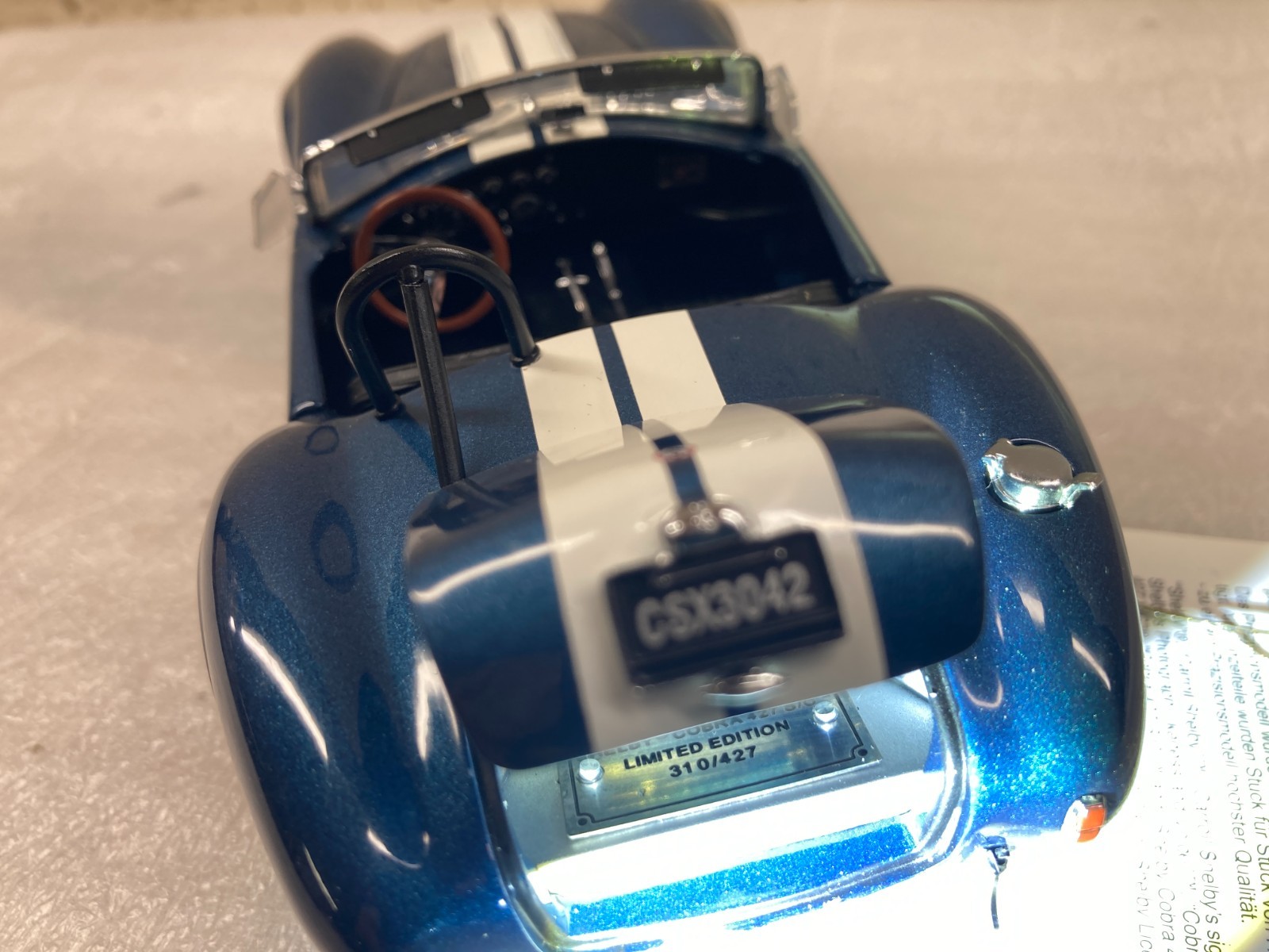 Franklin Mint 1966 Shelby Cobra 427 S/C “Main Street Productions” LE of 427 RARE