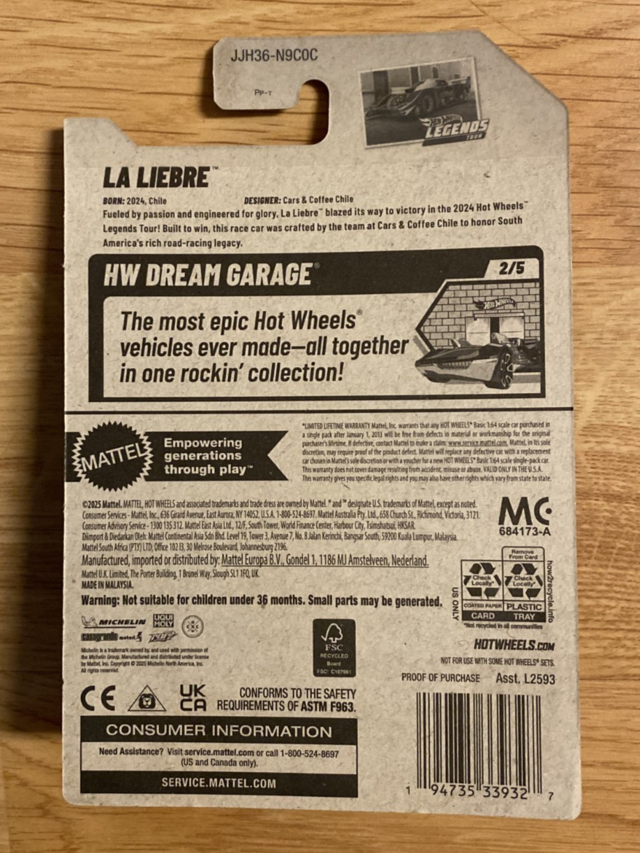 Hot Wheels LEGENDS TOUR WINNER 2/5 La Liebre CUSTOM Super Real Riders Wheel Swap