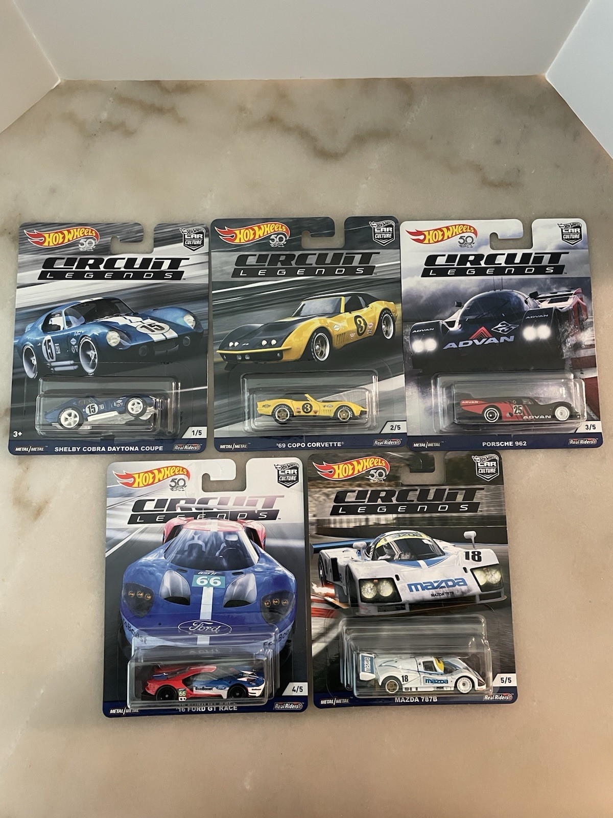Hot Wheels 2018 Car Culture Circuit Legends Premium 5 Car Set New Sealed