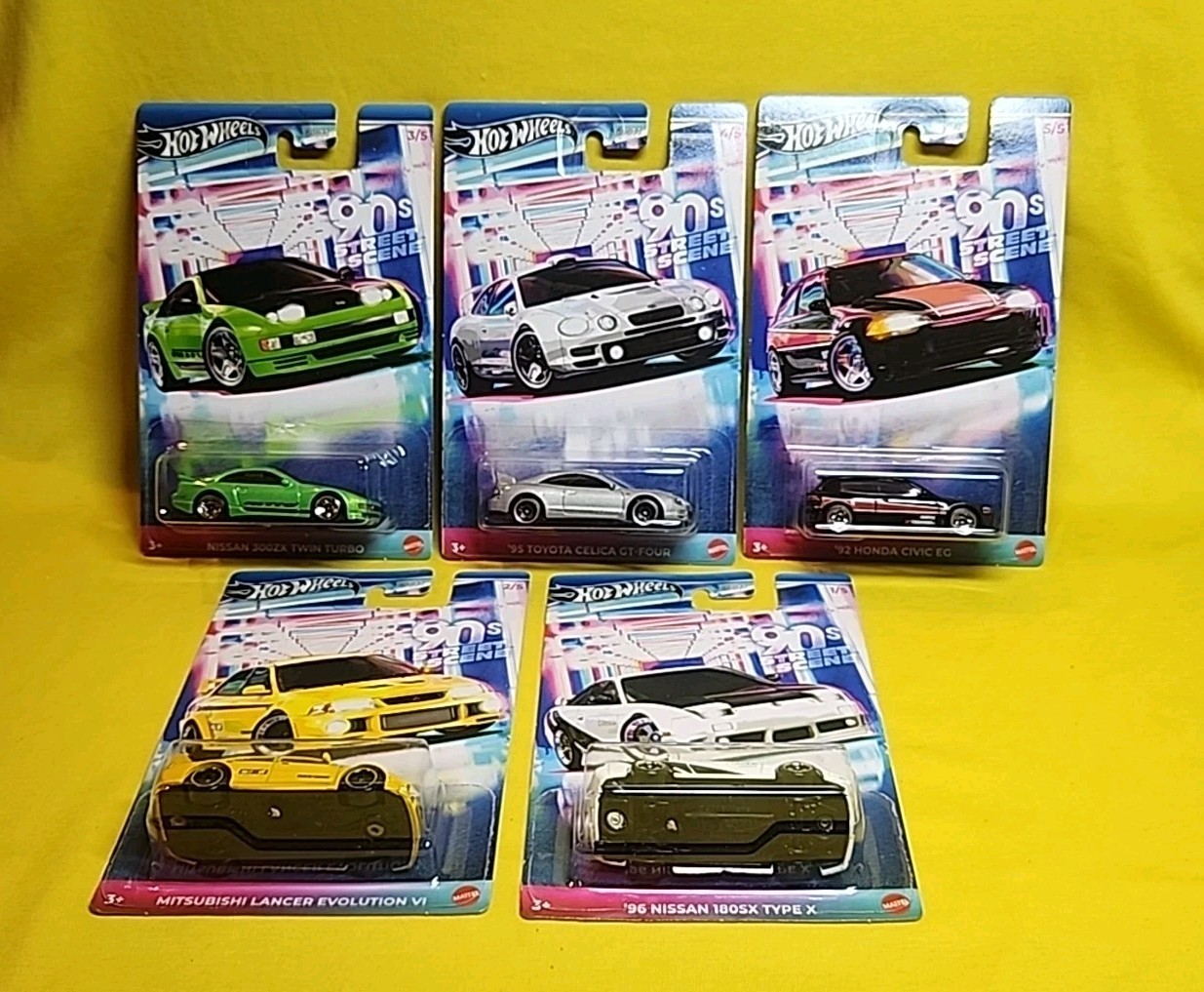 Hot Wheels 90s Street Scene 2024 Full Set 5 Cars Honda Nissan Toyota 🔥J